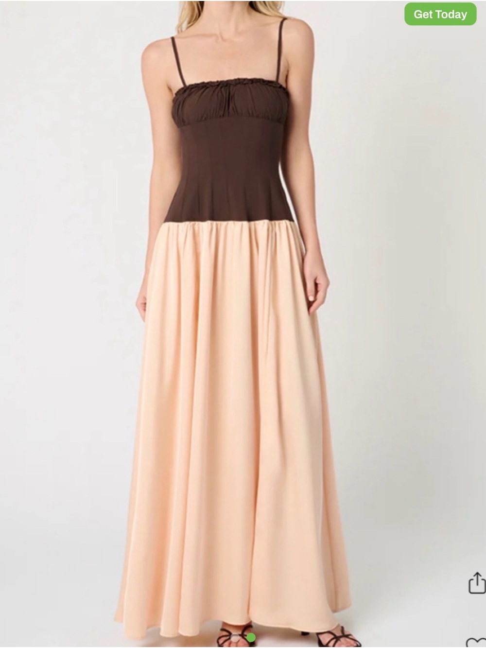 WeWorewhat  Brown and Pink Maxi Dress